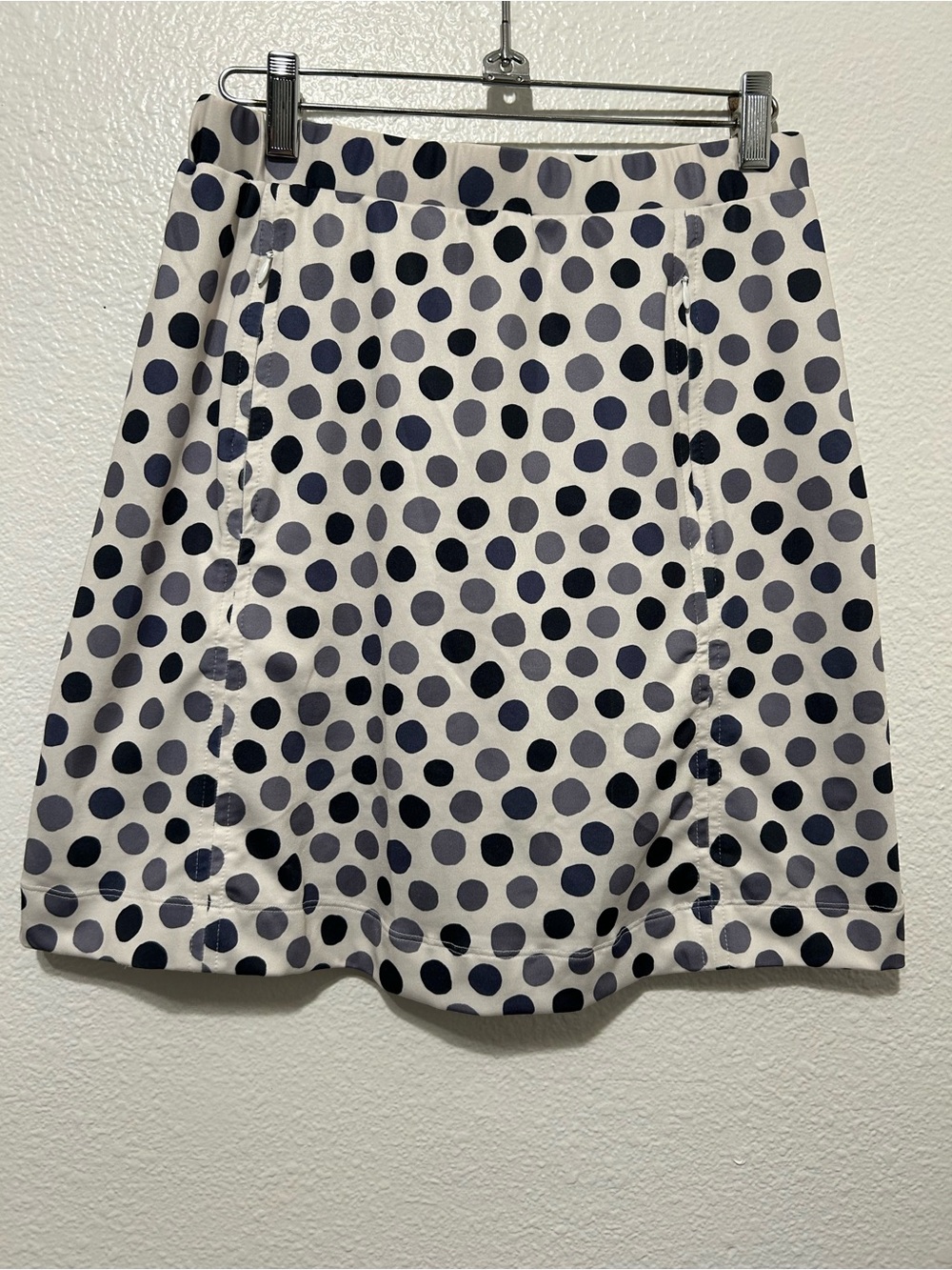 Polka Dot Golf Skort in White and Navy